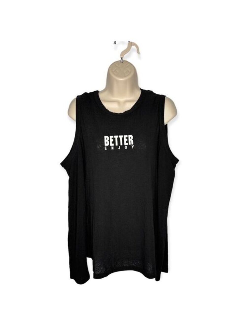 Shein Curve Better Enjoy Cold Shoulder Black‎ Long Sleeve Top Women's Size 3XL